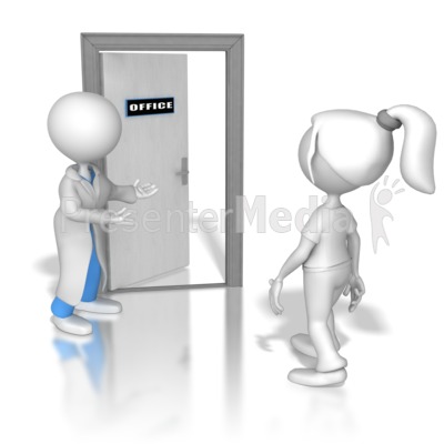 Doctor or Nurse Shows The Way Presentation clipart