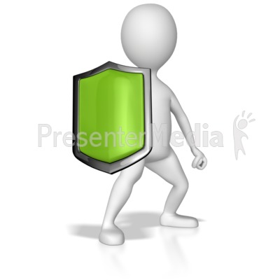 Stick Figure Holding Virius Shield Presentation clipart