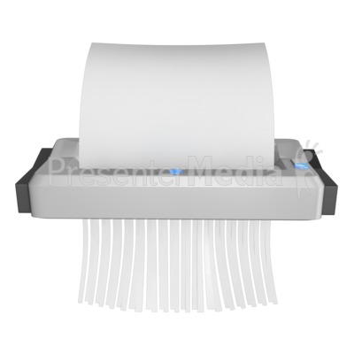 Blank Paper Being Shredded Presentation clipart