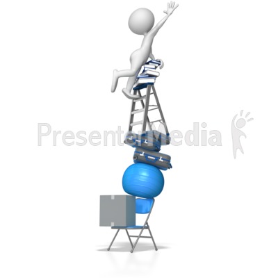 Climbing Unstable Stack of Objects Presentation clipart