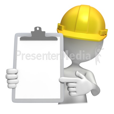 Construction Hardhat With Clipboard Presentation clipart
