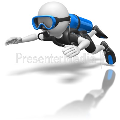Stick Figure Scuba Diver Presentation clipart