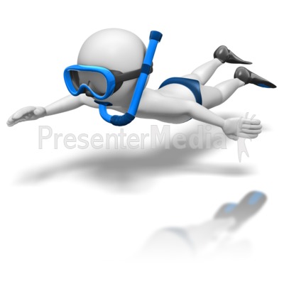 Stick Figure Snorkel Diving Presentation clipart