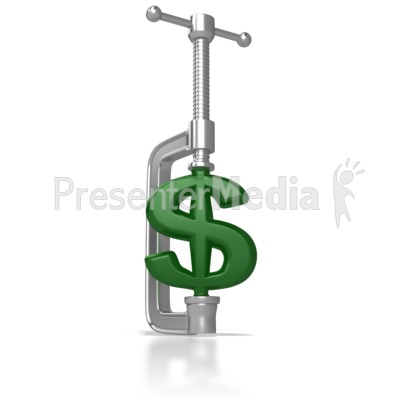 Clamping Down On The Dollar Presentation clipart