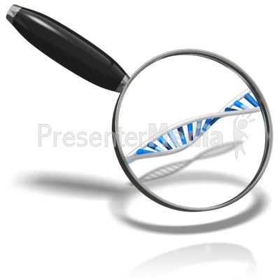 DNA Under Magnifying Glass Presentation clipart
