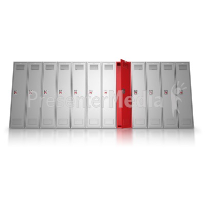 School Locker Row Stand Out Presentation clipart