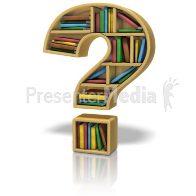 Question Mark Bookshelf Presentation clipart