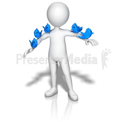 Birds On Stick Figure Presentation clipart