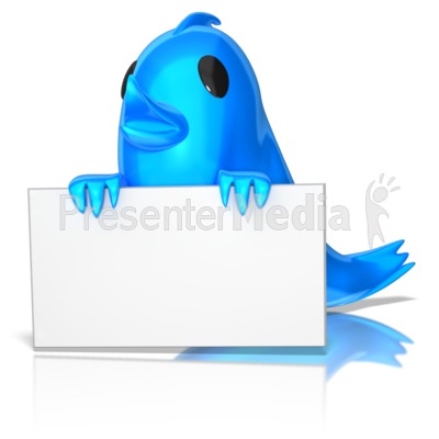 Birdie Holding Sign Presentation clipart