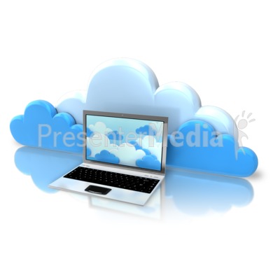 Laptop Cloud Computing Presentation clipart