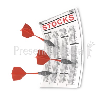 Darts Stuck Into Stock Page Presentation clipart