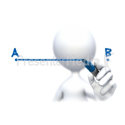 Stick Figure Drawing A To B Presentation clipart