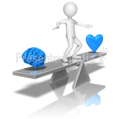 Stick Figure Balancing Mind Heart Presentation clipart