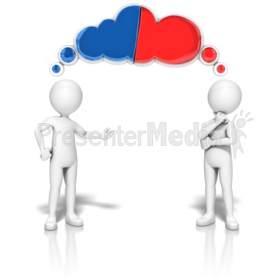 Stick Figures Bipartisan Thoughts Presentation clipart