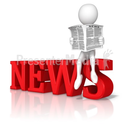 Sitting On News Text Reading Paper Presentation clipart