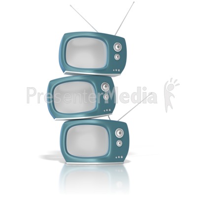 Vintage Tvs Stacked Presentation clipart