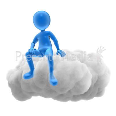 Stick Figure On Cloud Presentation clipart
