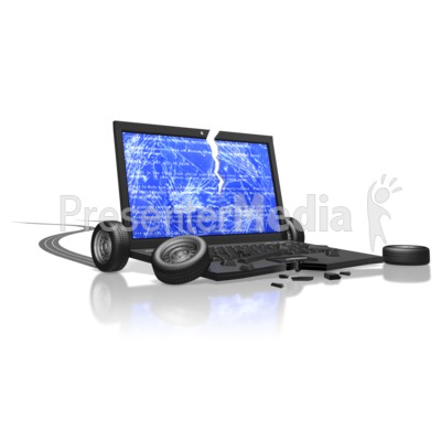 Broken Crashed Computer Presentation clipart