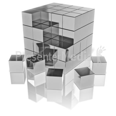 Cubes Fall Out Presentation clipart