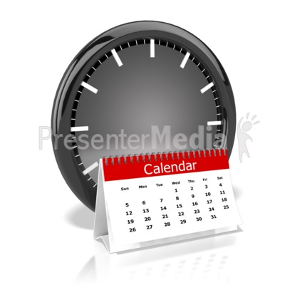 Clock And Calendar Presentation clipart