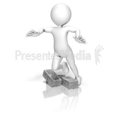 Stick Figure Trip Cinder Blocks Presentation clipart