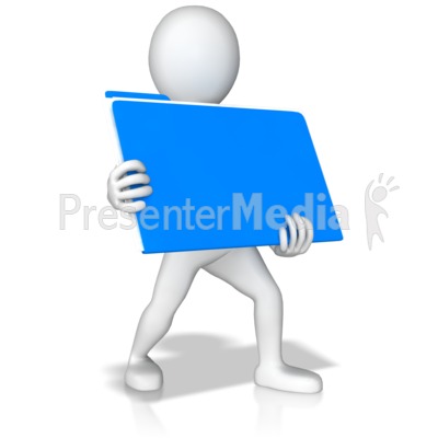 Stick Figure Holding Folder Presentation clipart