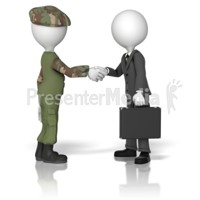 Military Business Handshake Presentation clipart