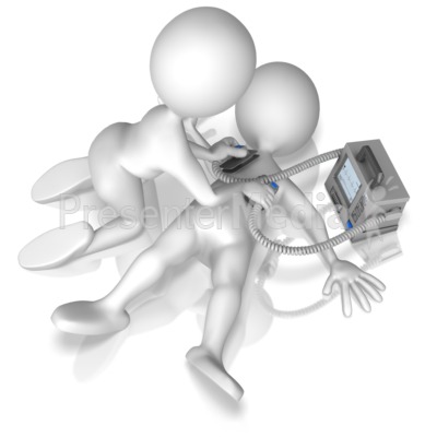 Revive Using Defibrillator Presentation clipart