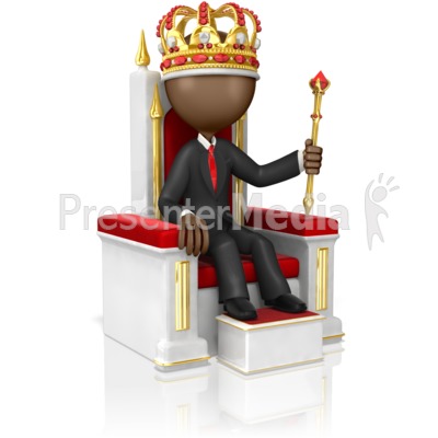 Business Figure On High Throne Presentation clipart