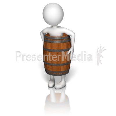 Wearing A Wooden Barrel Presentation clipart