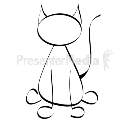 Line Drawn Cat Presentation clipart