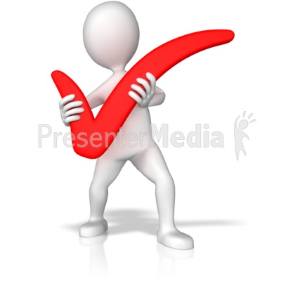 Stick Figure Holding Check Mark Presentation clipart