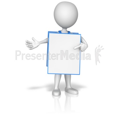 Figure Wearing Advertisement Board Presentation clipart