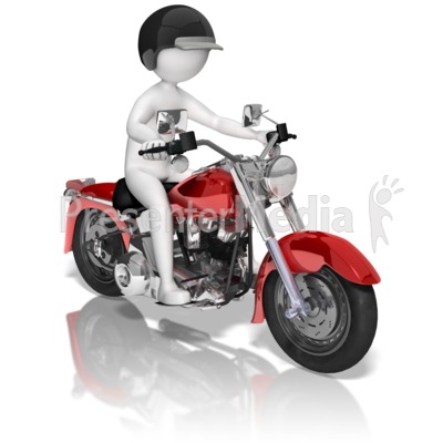 Stick Figure On Motorcycle Presentation clipart