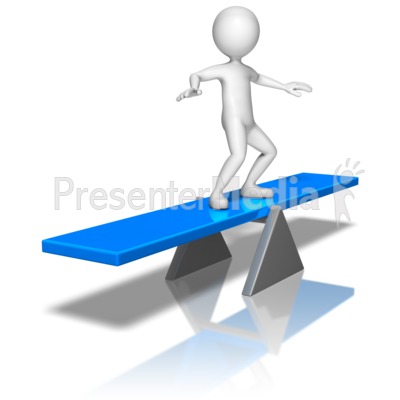 Stick Figure On Balance Board Presentation clipart