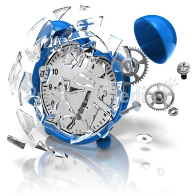 Alarm Clock Smashed Presentation clipart