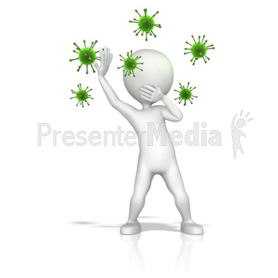 Figure Fending Off Virus Spores Presentation clipart