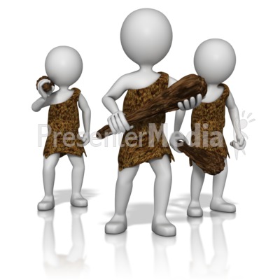 Cavemen Hunting Presentation clipart