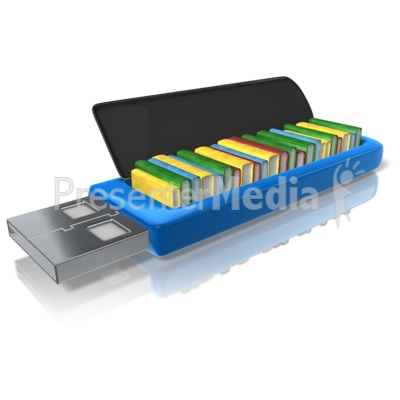 Flash Drive Books Presentation clipart