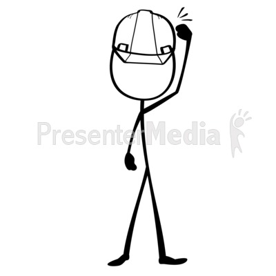 Line Figure Hard Hat Presentation clipart