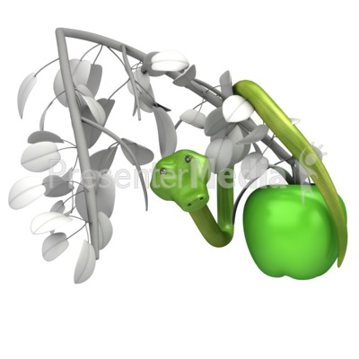 Snake Hang From Apple Tree Branch Presentation clipart