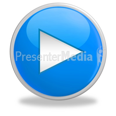 Glossy Blue Play Button Presentation clipart