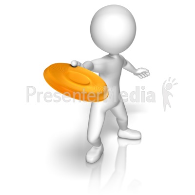 Stick Figure With Frisbee Presentation clipart