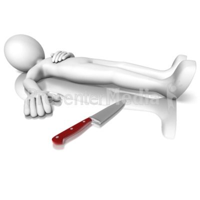 Stick Figure Knife Presentation clipart