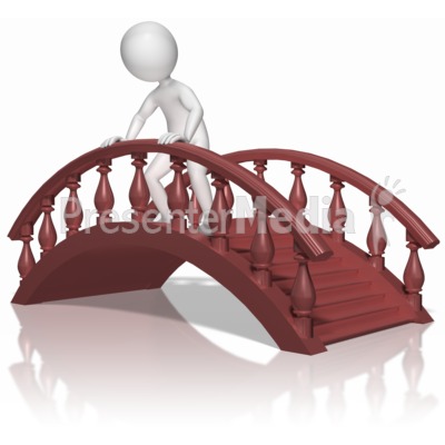Stick Figure On Bridge Presentation clipart