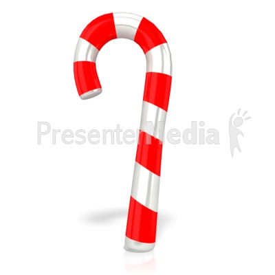 Single Candy Cane Presentation clipart