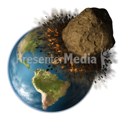Earth Hit By Asteroid Presentation clipart