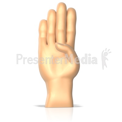 Sign Language letter B Presentation clipart