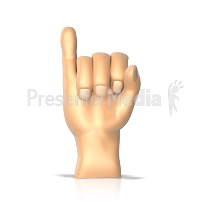 Sign Language Letter i Presentation clipart