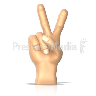 Sign Language Letter V Presentation clipart